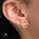 Conjunto Coração Com Zircônia Folheado a Ouro 18k