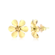 Brinco Flor Lisa Folheado a Ouro 18k