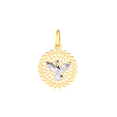 Pingente Mandala Espírito Santo 18x15mm Folheado a Ouro 18k