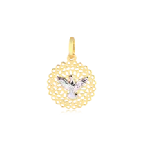 Pingente Mandala Espírito Santo 18x15mm Folheado a Ouro 18k