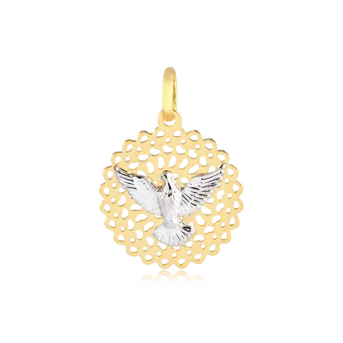 Pingente Mandala Espírito Santo 21x18mm Folheado a Ouro 18k
