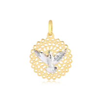 Pingente Mandala Espírito Santo 21x18mm Folheado a Ouro 18k