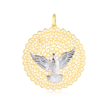 Pingente Mandala Espírito Santo 34x36mm Folheado a Ouro 18k