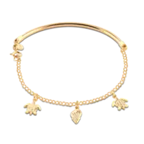 Pulseira Tartaruga e Caracol Folheada a Ouro 18k