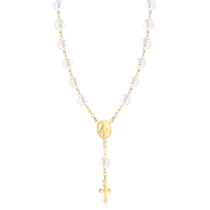 Gargantilha Terço Cristal Folheado a Ouro 18k
