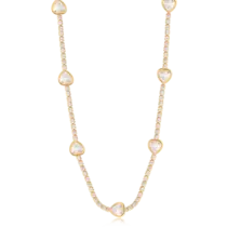 Gargantilha Choker Cravejada Ponto de Luz Coração Folheada a Ouro 18k