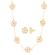 Conjunto Flor Madrepérola Folheado a Ouro 18k