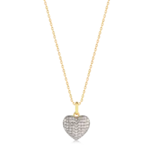 Gargantilha Coração Cravejado Com Zircônia Folheado a Ouro 18k