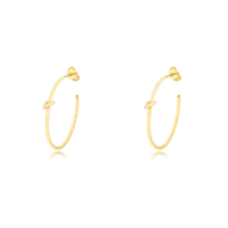 Argola Lisa Com Nó Folheada a Ouro 18k tam. M