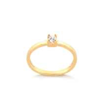 Anel Solitário Folheado a Ouro 18k