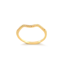Anel Ondulado Zircônia Folheado a Ouro 18k
