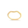 Anel Ondulado Zircônia Folheado a Ouro 18k
