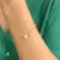 Pulseira Coração Cravejado e Ponto de Luz Folheado a Ouro 18k