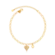 Pulseira Coração Cravejado e Ponto de Luz Folheado a Ouro 18k