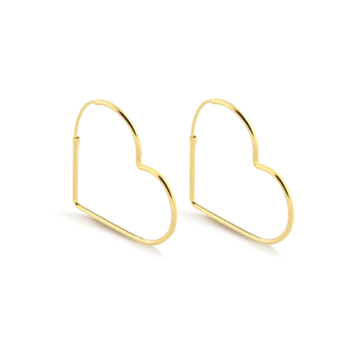 Argola Coração 36x42mm Folheada a Ouro 18K