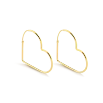 Argola Coração 36x42mm Folheada a Ouro 18K