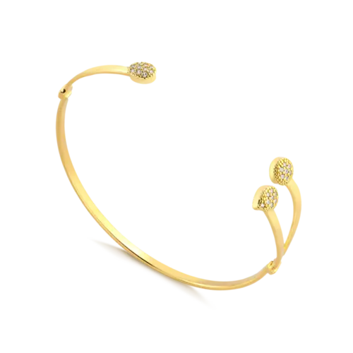 Bracelete Três Gotas Cravejadas Folheado a Ouro 18k