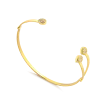 Bracelete Três Gotas Cravejadas Folheado a Ouro 18k
