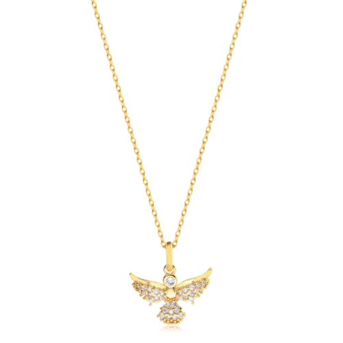 Pingente Espírito Santo Zircônia Folheado a Ouro 18k