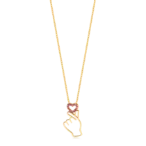 Pingente Coração Coreano Zircônia Folheado a Ouro 18k