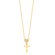 Gargantilha Crucifixo Com Coração Cravejado Folheado a Ouro 18k