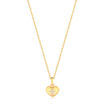 Pingente Coração Cruz Folheado a Ouro 18k