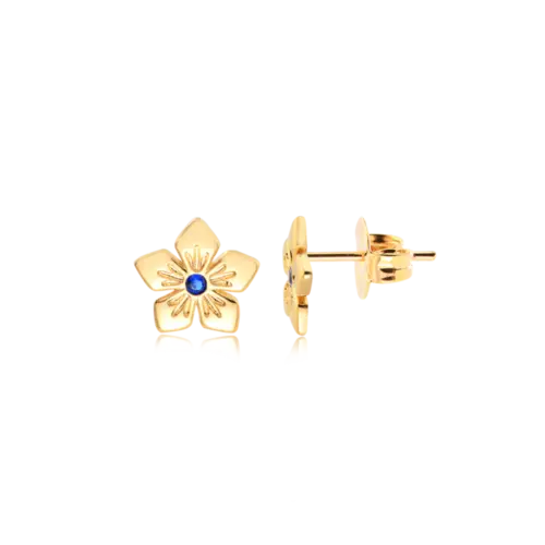 Brinco Flor 10mm Zircônia Folheado a Ouro 18k