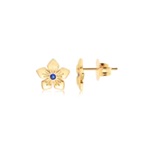 Brinco Flor 10mm Zircônia Folheado a Ouro 18k