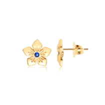 Brinco Flor 12mm Zircônia Folheado a Ouro 18k