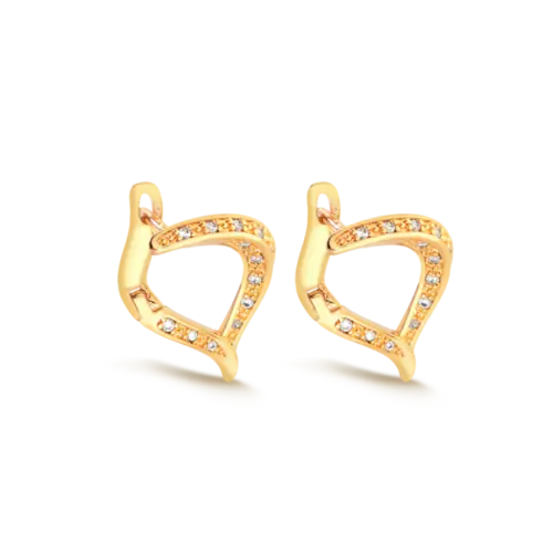 Argola Enlace Cravejado Folheado a Ouro 18k