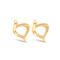 Argola Enlace Cravejado Folheado a Ouro 18k