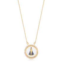 Gargantilha N. Sra. Aparecida Zircônia Folheada a Ouro 18k