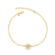 Pulseira Flor Margarida Com Zircônia Folheada a Ouro 18k