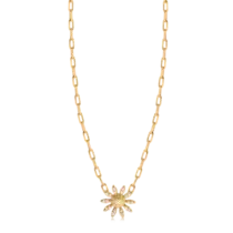 Gargantilha Flor Margarida Com Zircônia Folheada a Ouro 18k