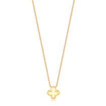 Gargantilha Trevo da Sorte Liso Folheado a Ouro 18k