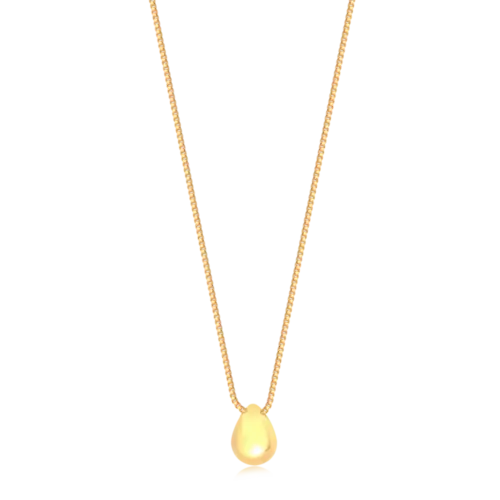 Gargantilha Gota Lisa Folheada a Ouro 18k