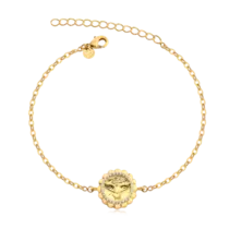 Pulseira Circular Espírito Santo Com Zircônia Folheado a Ouro 18k