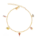 Pulseira Mix Marinho Zircônias Coloridas Folheada a Ouro 18k