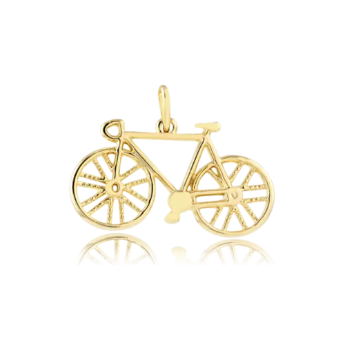 Pingente Bicicleta Lisa Folheada a Ouro 18k