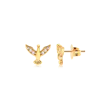 Brinco Espírito Santo Zircônia Folheado a Ouro 18k