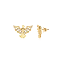 Brinco Espírito Santo Zircônia Folheado a Ouro 18k