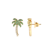 Brinco Coqueiro Zircônia Folheado a Ouro 18k