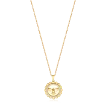 Pingente Circular Espírito Santo Com Zircônia Folheado a Ouro 18k