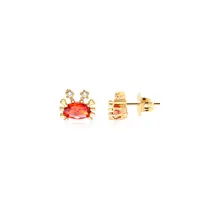 Brinco Caranguejo Zircônia Folheado a Ouro 18k