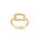 Anel Elo Retangular Zircônias Folheado a Ouro 18k