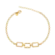 Pulseira Elos Retangulares Zircônias Folheada a Ouro 18k