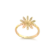 Anel Flor Margarida Com Zircônia Folheado a Ouro 18k