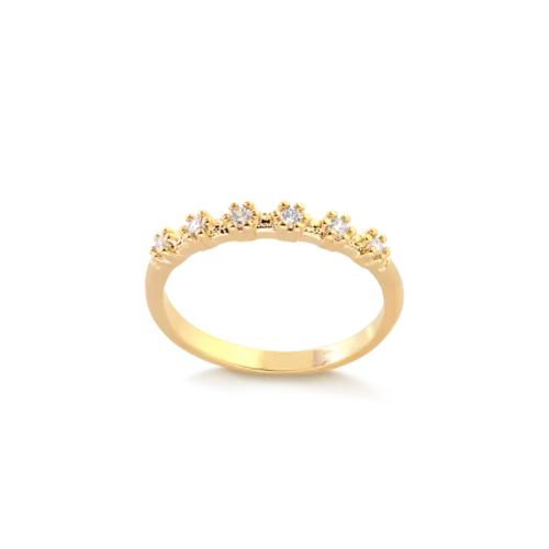 Anel Aparador Com Zircônia Folheado a Ouro 18K