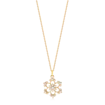 Pingente Flor Com Zircônia Folheado a Ouro 18k