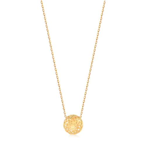 Pingente Bola Telado Folheado a Ouro 18k